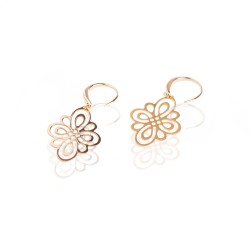 Boucles oreilles dorées losange