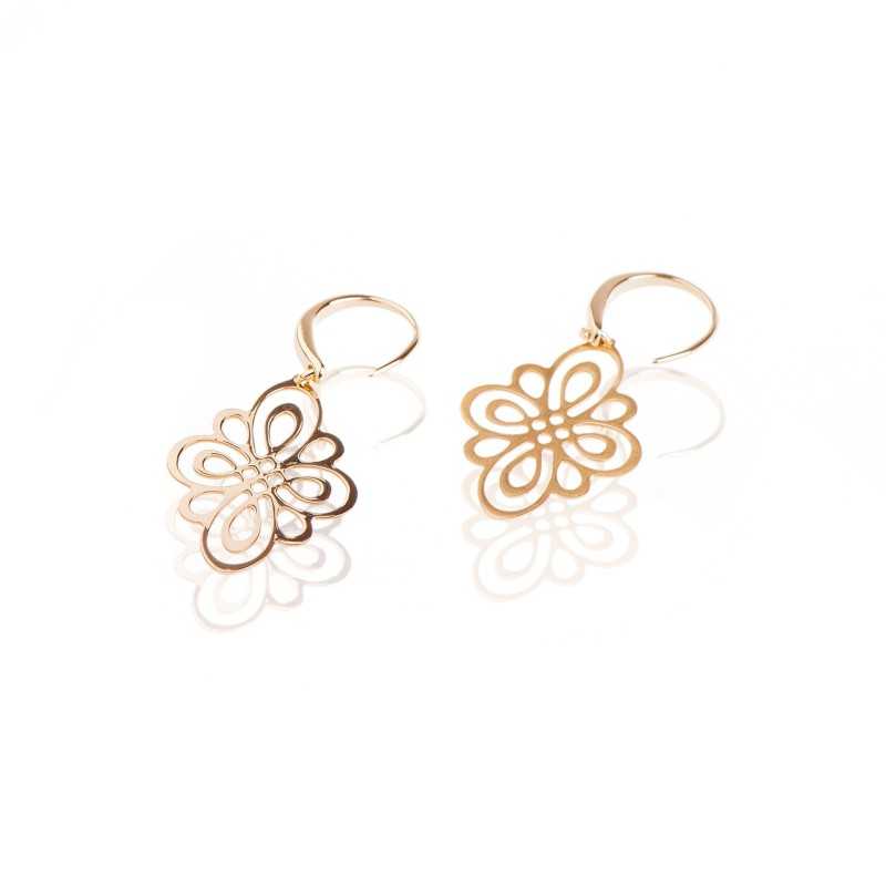 Boucles oreilles dorées losange