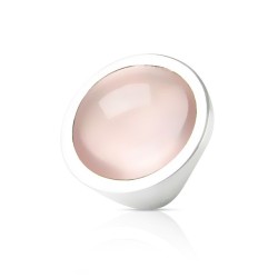 Bague quartz rose argent femme