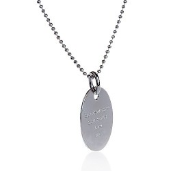 Collier médaille argent ovale personnalisé femme