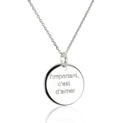 Collier médaille rond personnalisé femme