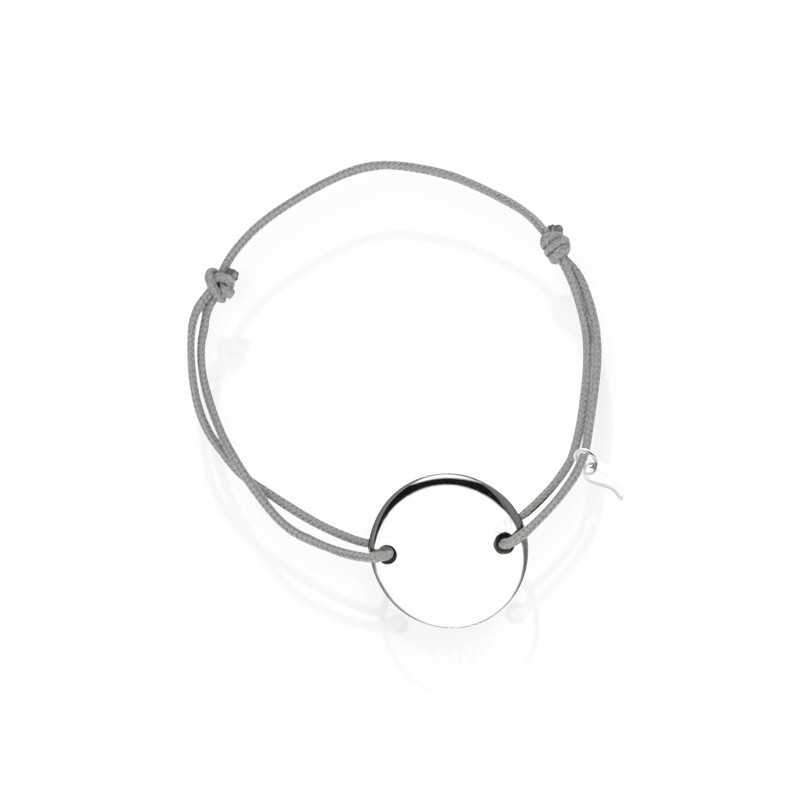 Bracelet médaille argent personnalisé femme