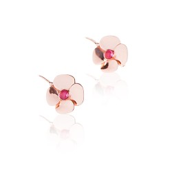 Boucles oreilles fleur tourmaline