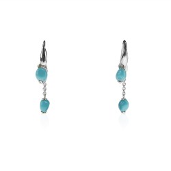 Boucles oreilles longues turquoise