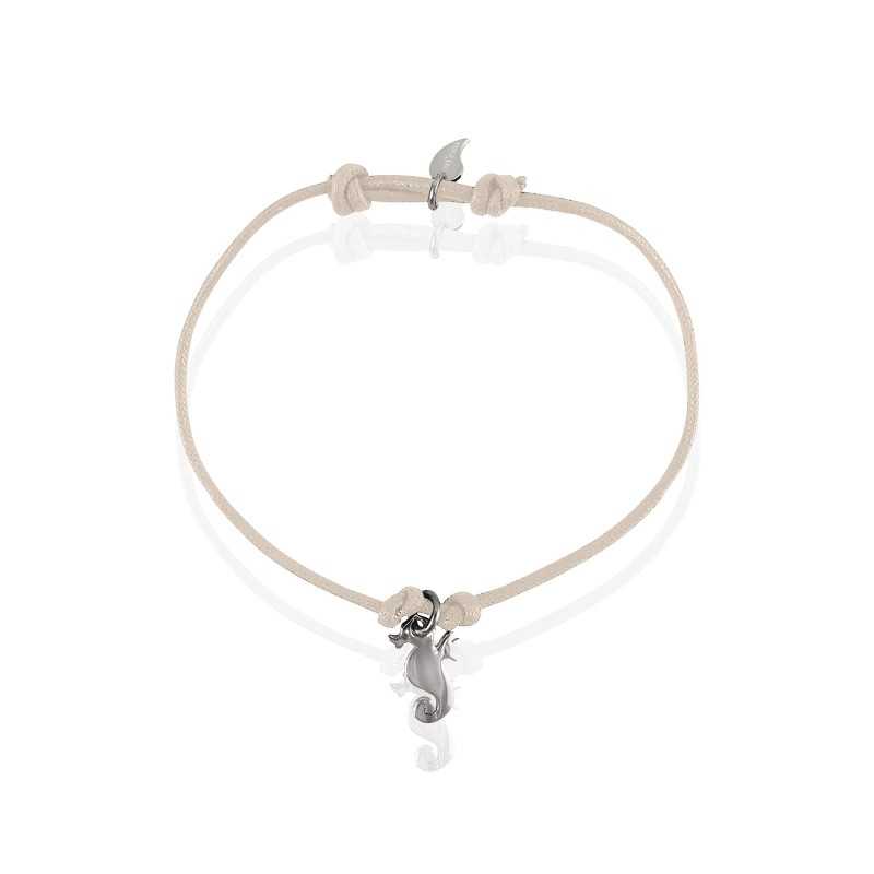 Silver seahorse bracelet man