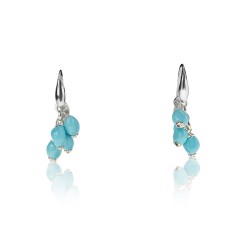 Hanging turquoise cluster earrings