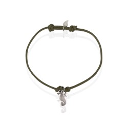 Silver seahorse bracelet man