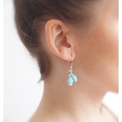 Boucles d'oreilles grappe turquoise