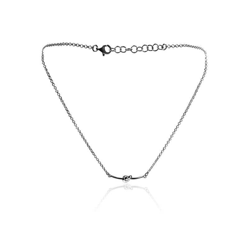 Silver knot necklace woman