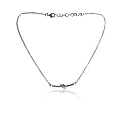 Collier noeud argent femme