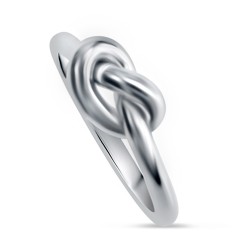 Silver knot ring woman