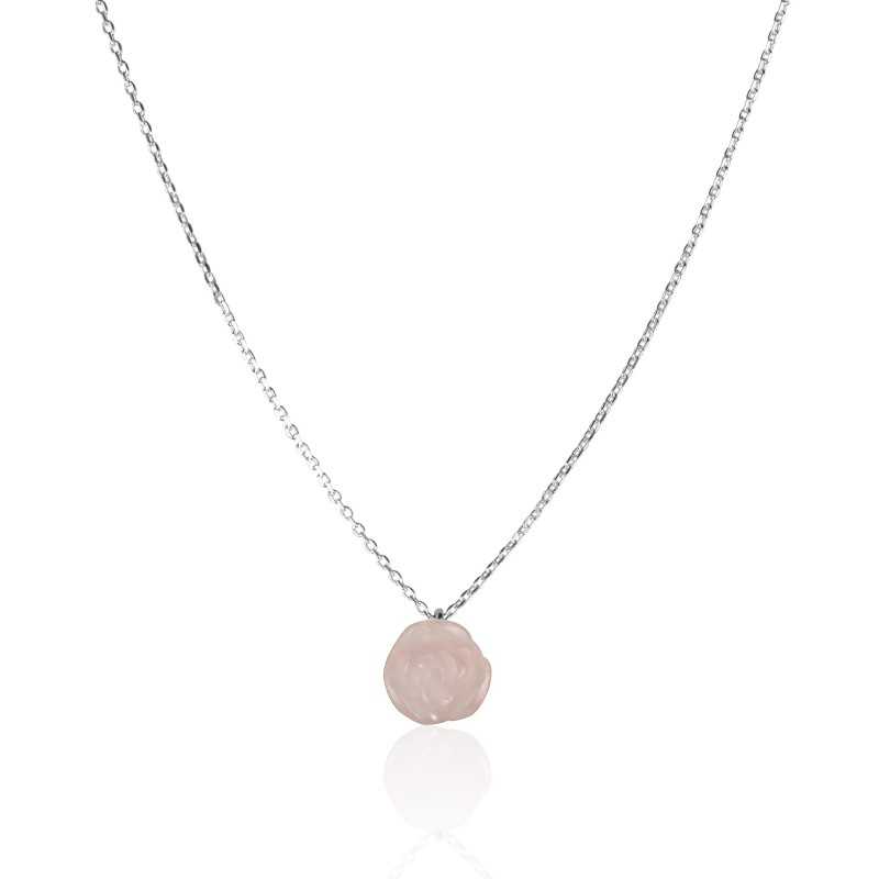 Collier fleur rose femme Collier fleur rose femme
