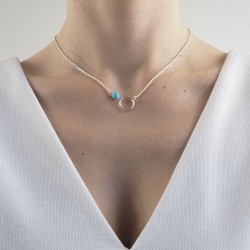 Circle turquoise necklace woman