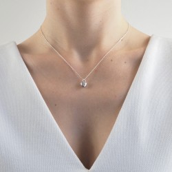 Silver heart necklace woman