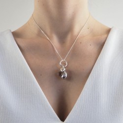 Collier cœur goutte argent personnalisé femme