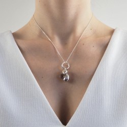 Necklace heart drop silver personalized woman