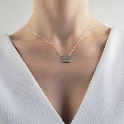 Collier carré argent personnalisé femme