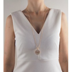 Collier sautoir médaille femme