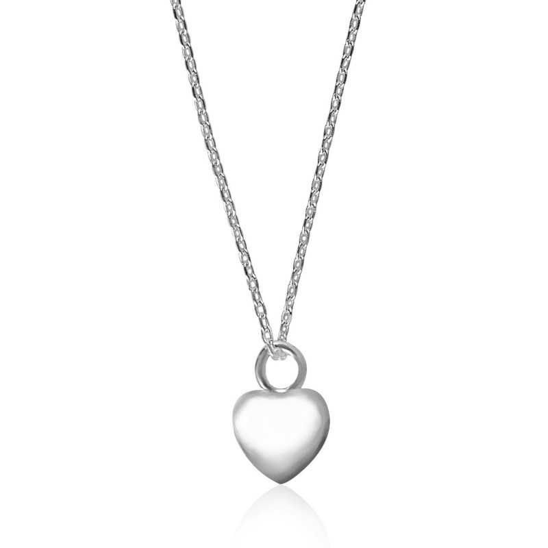 Silver heart necklace woman