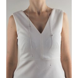 Sautoir noeuds argent femme