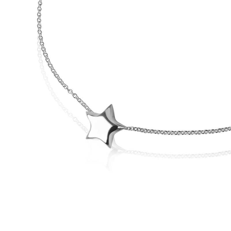 Silver star necklace woman