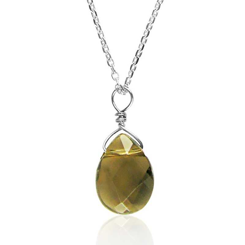 Collier goutte quartz femme