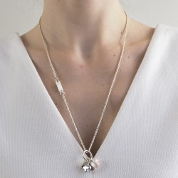 Collier trèfle argent personnalisé femme