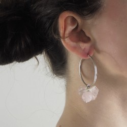 Boucles oreilles créoles roses