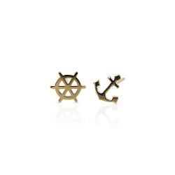Rudder anchor earrings