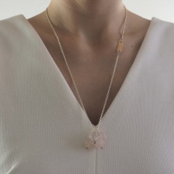 Collier argent rose personnalisé femme