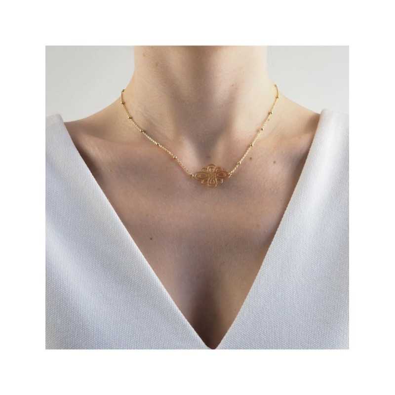 Gold necklace handmade in Brussels Gold necklace handmade in Brussels