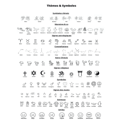 Symbolen beschikbaar voor het aanpassen van sieraden te graveren