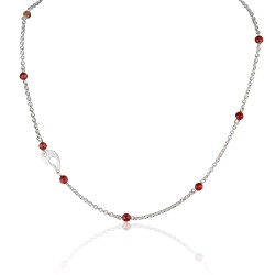 Collier argent corail femme