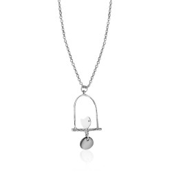 Collier argent oiseau femme