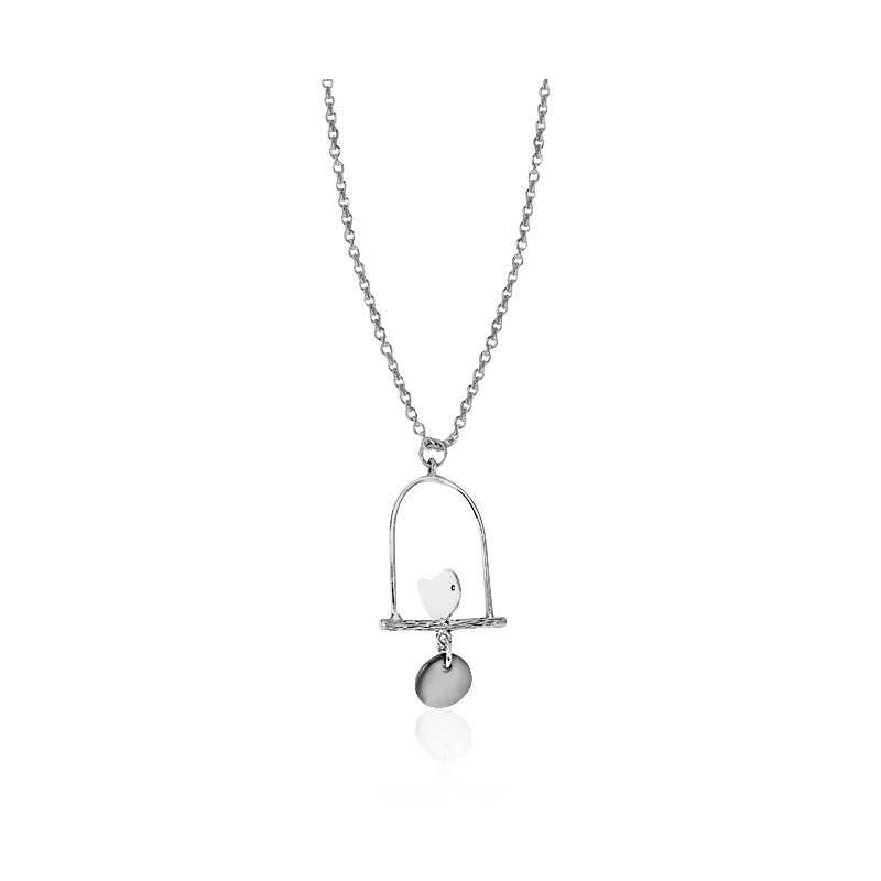 Collier argent oiseau femme