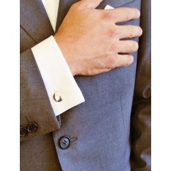 Round cuff link personalized man