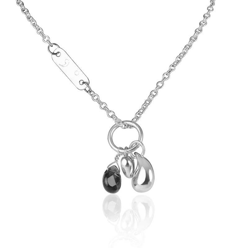 Collier cœur goutte argent personnalisé femme