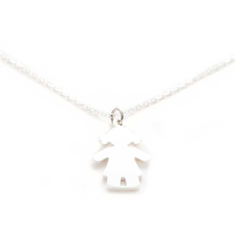 Necklace character girl girl silver personalized woman Necklace character girl girl silver personalized woman