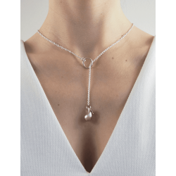 collier pendule goutte argent personnalisé femme