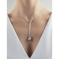 silver drop pendulum necklace customized woman
