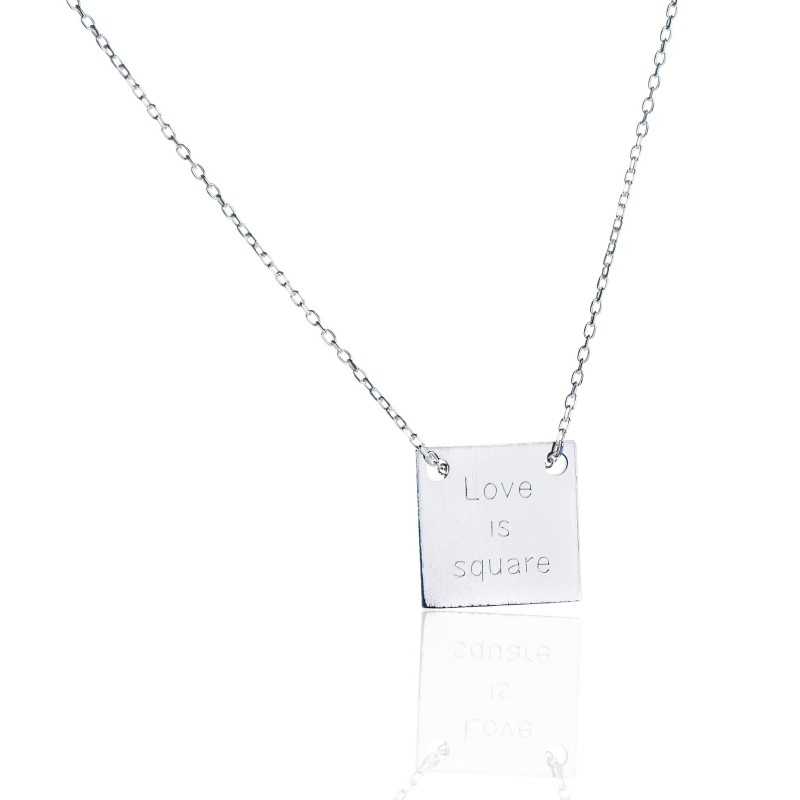 Collier carré argent personnalisé femme