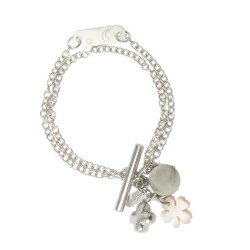 Bracelet trèfle nacre argent personnalisé femme