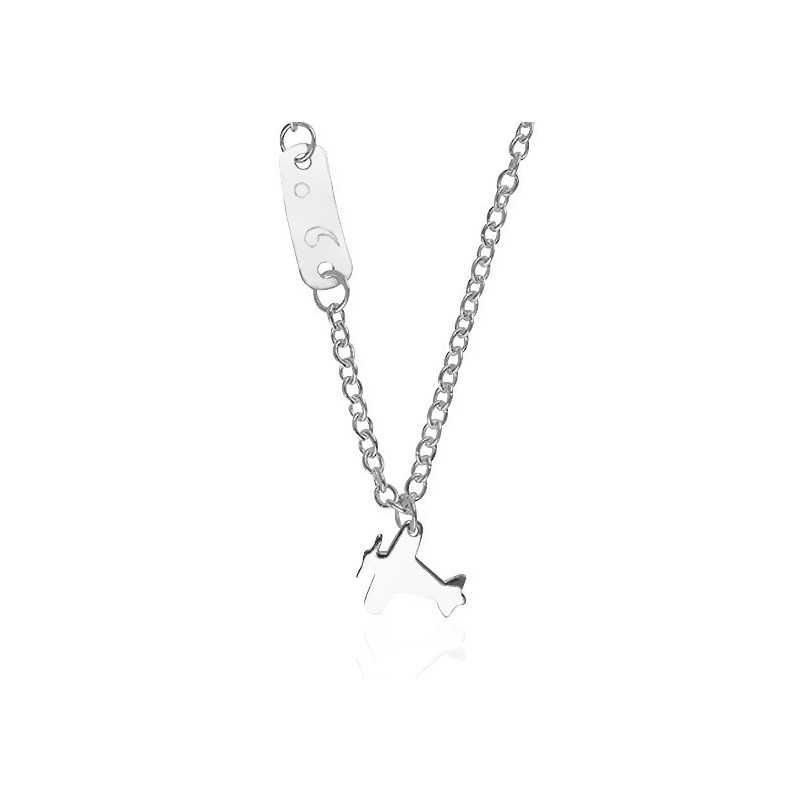 Collier avion argent personnalisé enfant