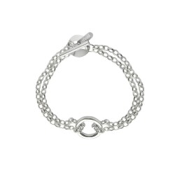 Vrouwen dubbele zilveren armband