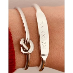 Bracelet noeud argent femme