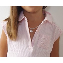 Collier avion argent personnalisé enfant