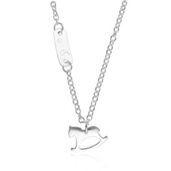 Collier cheval argent personnalisé enfant