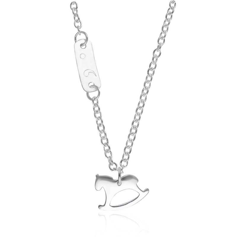 Collier cheval argent personnalisé enfant Collier cheval argent personnalisé enfant
