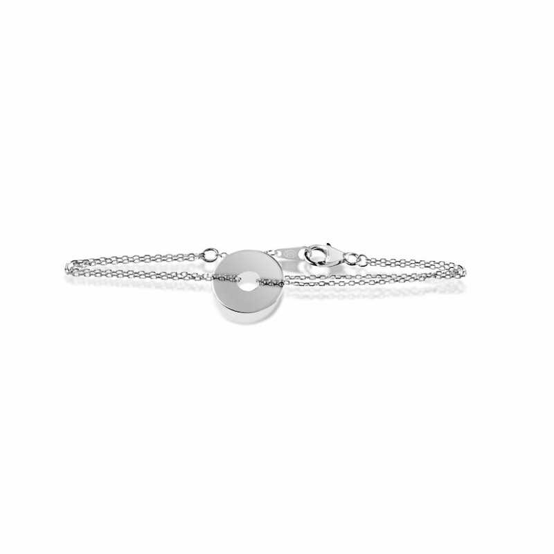 Bracelet cible argent personnalisé femme