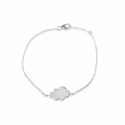 Bracelet nuage argent à graver femme